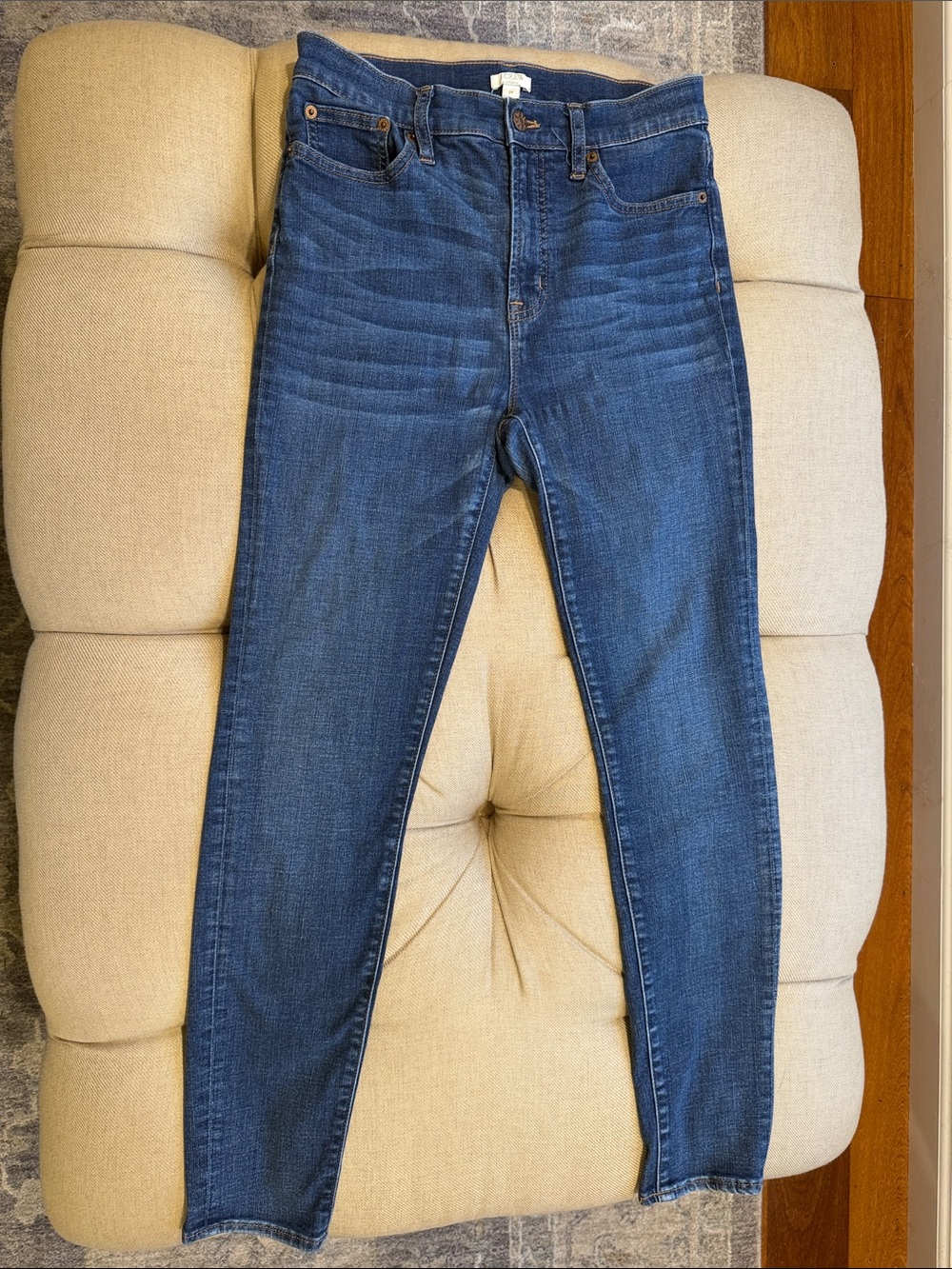 J. Crew High-Rise Skinny Jeans in Dark Blue